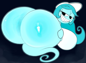 anus apode barely_visible_anus big_anus big_breasts big_butt black_eyebrows black_eyes blue_body blue_hair blue_skin bottomless breasts bubble_butt butt butt_focus clothed clothed_female clothing eyebrows eyelashes female female_humanoid floating ghost_tail glistening glistening_butt grin hair hat headgear headwear huge_butt legless long_hair narrowed_eyes not_furry rear_view shirt smile solo topwear white_clothing white_hat white_headwear ota_(artist) blushcrunch_studio dandy's_world roblox connie_(dandy's_world) ghost humanoid spirit digital_media_(artwork) hi_res