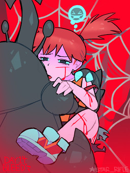 ambiguous_penetration anthro anthro_penetrating anthro_penetrating_human arthropod_webbing backpack blood bodily_fluids brown_body clothing duo emoji female forced french_kissing grey_eyes gym_leader hair half-closed_eyes human_focus human_on_anthro human_penetrated interspecies kissing male male/female narrowed_eyes not_furry open_mouth orange_hair penetration pokephilia ponytail rape sex shirt spider_web stuck thought_bubble tongue tongue_out topwear wounded star_rifle nintendo pokemon misty_(pokemon) arthropod beetle generation_2_pokemon heracross human insect mammal pokemon_(species) 2023 3:4 hi_res