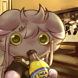 beverage_bottle bottle computer container desk door electronics female furniture green_eyes holding_container holding_object holding_soda inside keyboard looking_at_viewer monitor omnitrix soda_bottle solo table wall_(structure) shoko_steff ben_10 cartoon_network inca_kola nintendo pokemon roblox den10 fan_character espurr generation_6_pokemon humanoid pokemon_(species) 1:1 meme
