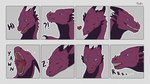 ambiguous_gender bared_teeth blue_eyes cheek_spikes eyes_closed facial_spikes feral grey_background grin licking licking_lips licking_own_lips open_mouth purple_body simple_background sleeping smile solo spikes spikes_(anatomy) tongue yawn roobin mythology vuloriik dragon mythological_creature mythological_scalie scalie multiple_images