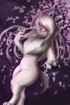 black_claws cherry_blossom claws female flower fur glowing glowing_eyes hair looking_at_viewer plant prunus_(flower) semi-anthro solo lekisceon nintendo pokemon amaya_(lekisceon) absol generation_3_pokemon pokemon_(species) 2:3 absurd_res hi_res