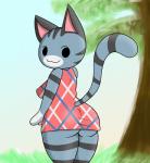 anthro big_butt breasts butt clothed clothing dress female looking_at_viewer looking_back no_underwear outside rear_view side_boob solo tonytoran animal_crossing nintendo lolly_(animal_crossing) domestic_cat felid feline felis mammal 2019 absurd_res hi_res