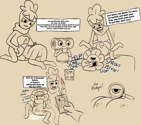 bed being_watched big_breasts big_dom_small_sub blindfold blood bodily_fluids breasts bruised cuckold cum defloration degradation dominant duo electronics extortion forced furniture genital_fluids knife_play looking_at_another male male/male phone phone_call piledriver_position rape recording_video sex size_difference text wounded young cheetoeater conditional_dnp blushcrunch_studio dandy's_world roblox astro_(dandy's_world) cosmo_(dandy's_world) dandy_(dandy's_world) rodger_(dandy's_world) sprout_(dandy's_world) humanoid toon_(dandy's_world) english_text