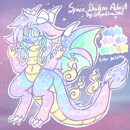3_toes 4_fingers anthro cosmic_background facial_hair feet fingers green_eyes hair horn male mustache navel purple_hair solo space space_background tail toes wings lewdchuu mythology dragon mythological_creature mythological_scalie scalie 1:1 hi_res model_sheet