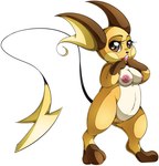 breasts female genitals heart_symbol looking_at_viewer nude pussy simple_background solo tongue white_background suddenhack nintendo pokemon generation_1_pokemon humanoid pokemon_(species) raichu hi_res