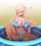 anthro big_breasts bikini biped blonde_hair blue_eyes blush breasts camel_toe cleavage clothed clothing day ellipsis female floppy_ears fur hair half-closed_eyes kiddie_pool midriff narrowed_eyes navel one_eye_closed outside pale_fur partially_submerged pink_nose question_mark short_hair sitting skimpy solo spread_legs spreading swimming_pool swimwear tan_body tan_fur teal_eyes two-piece_swimsuit water wet coffeechicken vao_(coffeechicken) canid canine mammal 2018 digital_media_(artwork)