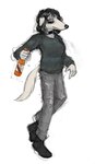 2022 alcohol anthro banoncat beverage borzoi bottle breasts canid canine canis container domestic_dog facial_piercing female fur hair hi_res holding_bottle holding_container holding_object hunting_dog long_sleeved_shirt looking_aside mammal nose_piercing piercing side_view sighthound simple_background solo walking white_body white_fur
