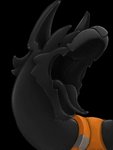 ambiguous_gender black_background black_body black_eyes black_tongue clothed clothing feral front_view mouth_shot open_mouth orange_clothing simple_background solo three-quarter_view tongue tongue_out transparent_background verkele canid canine goo_creature mammal 2019 3:4 alpha_channel bust_portrait digital_drawing_(artwork) digital_media_(artwork) hi_res portrait