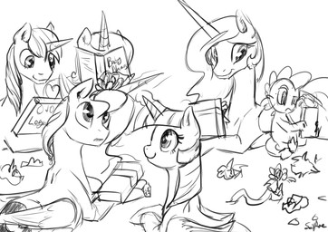 box container feathered_wings feathers female feral gift group holding_object holidays horn looking_back looking_up male smile wings silfoe christmas friendship_is_magic hasbro my_little_pony mythology princess_cadance_(mlp) princess_luna_(mlp) shining_armor_(mlp) spike_(mlp) twilight_sparkle_(mlp) dragon equid equine mammal mythological_creature mythological_equine mythological_scalie scalie unicorn winged_unicorn 2015 absurd_res hi_res monochrome