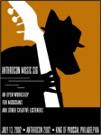 ambiguous_gender anthro bowed_string_instrument clothing double_bass hat headgear headwear musical_instrument playing_music poster poster_template silhouette solo string_instrument text chris_goodwin canid canine mammal 2002 adobe_illustrator_(artwork) digital_media_(artwork) english_text