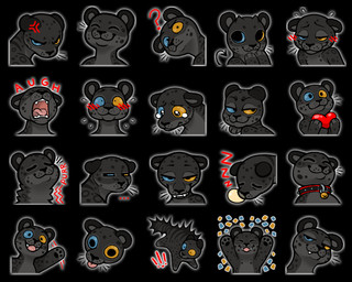 avatars blep chat collar confetti emotes emoticons female feral humor purring silly smile smirk snoring solo tongue tongue_out wave fetishame felid jaguar mammal pantherine 5:4 icon