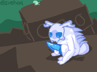 ambiguous_gender balls big_balls big_penis blue_penis blush bodily_fluids caught_and_continued caught_in_the_act caught_masturbating cum cum_on_ground cumshot ejaculation feral genital_fluids genitals highlights_(coloring) knot knotted_penis male masturbation penile penile_masturbation penis shadow sky solo_focus white_body svehaq_(artist) rain_world videocult snowy_(svehaq) overseer_(rain_world) scavenger_(rain_world) slugcat 4:3 animated digital_media_(artwork) pixel_(artwork) signature upscale trans_(lore) trans_woman_(lore)