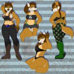 anthro breasts female hair pose solo thehuntingwolf bundadingy bundy canid canine canis dingo mammal absurd_res digital_media_(artwork) full-length_portrait hi_res portrait