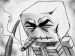 ambiguous_gender bone bow_(weapon) cigar goes_hard grey_background not_furry ranged_weapon scar simple_background skeleton smoke smoking solo unimpressed weapon unknown_artist golgo_13 microsoft minecraft mojang xbox_game_studios animated_skeleton skeleton_(minecraft) undead 4:3 monochrome