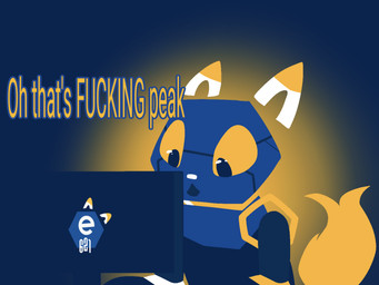 ambiguous_gender anthro blue_body computer dialogue dipstick_ears e621_logo ear_markings electronics fire flaming_tail floating_ears floating_head fur glistening glistening_eyes humor machine mascot monitor multicolored_ears open_mouth profanity solo surprised tail text the_truth white_ears white_nose yellow_body yellow_ear_tips yellow_eyes yellow_fur yellow_tail justkittyful e621 esix android domestic_cat felid feline felis mammal robot robot_anthro digital_media_(artwork) english_text lineless meme reaction_image