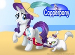 beach butt clothing detailed_background duo female feral hat headgear headwear horn outside panties quadruped sand seaside shadow sky suntan tail tan_line underwear water aleximusprime coppertone_(sunscreen) friendship_is_magic hasbro my_little_pony mythology coppertone_girl opalescence_(mlp) rarity_(mlp) domestic_cat equid equine felid feline felis mammal mythological_creature mythological_equine unicorn