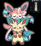 :3 ambiguous_anthro ambiguous_gender anthro big_ears biped blue_inner_ear bow_(feature) brown_body brown_fur brown_inner_ear carrying_another cheek_tuft duo ear_bow eyes_closed facial_tuft featureless_crotch front_view fur gloves_(marking) green_body green_ears green_tail head_tuft kemono leaf leaf_tail leg_markings markings monotone_tail multicolored_body multicolored_fur nude piggyback pink_body pink_ears pink_fur pink_tail ribbons screencap semi-anthro simple_background socks_(marking) standing tail tan_body tan_fur text transparent_background tuft two_tone_body two_tone_fur uwu white_body white_fur plumflavor nintendo pokemon rain_world videocult eeveelution generation_4_pokemon generation_6_pokemon leafeon mammal pokemon_(species) sylveon 2025 alpha_channel colored crossover digital_media_(artwork) full-length_portrait hi_res korean_text portrait reference_image shaded simple_shading