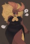 antennae_(anatomy) anthro belly big_breasts big_tummy black_clothing black_dress black_eyes breasts brown_body cheek_markings cheek_spots clothing dress evening_gown facial_markings female fluffy fluffy_antennae fur gown head_markings markings overweight overweight_female slightly_chubby slightly_chubby_female solo yellow_body yellow_fur geeswest toffee_(enewyn) arthropod insect lepidopteran moth hi_res portrait sketch three-quarter_portrait