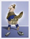 anus balls blue_eyes butt clothing genitals male pawpads slightly_chubby solo transformation wardrobe_malfunction nisharu iarann canid canine canis coyote humanoid_taur mammal taur wolf 2018 digital_drawing_(artwork) digital_media_(artwork) hi_res signature