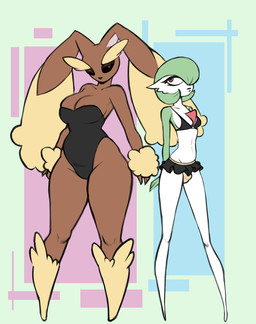 anthro big_breasts bikini bikini_top bodysuit bottomwear breasts bulge cleavage clothed clothing curvy_figure duo eyebrows eyelashes female feminine feminine_pose gynomorph hip_dips intersex intersex/female leotard miniskirt navel panties penis_in_panties pose skinny skinsuit skirt slim slim_female small_breasts small_waist swimwear thick_eyebrows thick_thighs tight_clothing two-piece_swimsuit underwear wide_hips hennessy-the-rat nintendo pokemon gardevoir generation_3_pokemon generation_4_pokemon lopunny pokemon_(species) colored_sketch hi_res sketch