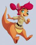 anthro belt bottomless clothed clothing eyelashes female green_eyes hair red_hair smile solo wide_hips elsian activision spyro_reignited_trilogy spyro_the_dragon sheila_(spyro) kangaroo macropod mammal marsupial