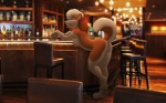 alcohol anthro arched_back bar bar_stool bent_over beverage blue_eyes breasts butt champagne cheek_tuft claws collar depth_of_field detailed_background digitigrade exhibitionism facial_tuft feet female finger_claws fur furniture glass hindpaw inner_ear_fluff looking_at_viewer nipples nude pawpads paws public public_nudity raised_tail real seductive short_story side_boob solo stool tail text toe_claws tongue tongue_out tuft richard_foley zaush kineta canid canine canis domestic_dog husky mammal nordic_sled_dog spitz 16:10 2012 colored digital_drawing_(artwork) digital_media_(artwork) full-length_portrait hi_res mixed_media portrait story story_in_description widescreen