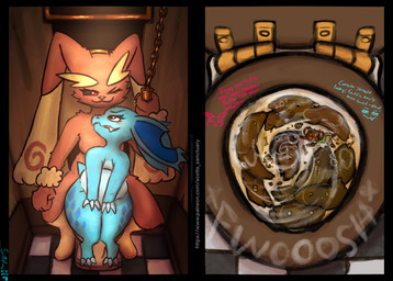 after_vore anthro blue_body blue_fur bone bones_in_feces brown_body brown_fur dialogue disposal dominant dominant_female extreme_size_difference feces feces_in_toilet female female/female flush_vore flushed flushing_toilet fur group inside_toilet macro male male/female micro one_eye_closed pooping pooping_together scat_disposal size_difference toilet toilet_bowl toilet_seat toilet_sharing toilet_use toilet_vore trio vore wink scottglass nintendo pokemon rita_(saybin) scott_(scottglass) tulip_(kitokito) generation_1_pokemon generation_4_pokemon lopunny mammal mouse murid murine nidorina pokemon_(species) rodent absurd_res hi_res