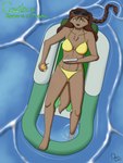 beverage bikini cathrine_halure clothing female pool solo swimwear tablet two-piece_swimsuit water dressari ckom bird_dog canid canine canis domestic_dog hunting_dog irish_setter mammal setter 3:4 absurd_res hi_res