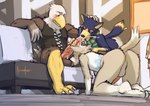 animal_crossing anthro anus apollo avian ball_sucking balls beak big_penis blush butt canine clothing cum cum_in_mouth cum_inside cum_on_arm cum_on_back cum_on_face cum_on_head cum_on_penis cumshot eagle fang_(animal_crossing) fellatio gay group group_sex inside interspecies licking male mammal meesh nintendo one_eye_closed oral oral_sex orgasm penis raised_tail sex shirt signature sofa tank_top threesome tongue vein veiny_penis video_games wolf wolfgang
Rating: Explicit
Score: 20
User: togepi1125
Date: January 06, 2014