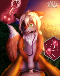 animal_genitalia animal_penis animal_vulva anthro anthro_on_feral anthro_penetrating anthro_penetrating_feral anthro_pov bestiality bestiality_impregnation big_ears big_tail blonde_hair bodily_fluids brown_body brown_ears brown_fur buckled_collar canine_genitalia canine_penis canine_vulva cervical_penetration cervix chest_tuft claws cloud collar countershading cowgirl_position cum cum_from_vagina cum_in_uterus cum_in_vagina cum_inside cutaway detailed_background digit_ring dipstick_tail duo erection female female_penetrated feral feral_penetrated first_person_view fluffy fluffy_tail from_front_position fur genital_fluids genitals glistening glistening_genitalia glistening_penis gloves_(marking) green_eyes hair holding_leash holding_object holding_partner impregnation inner_ear_fluff internal internal_vaginal interspecies interspecies_impregnation jewelry knot knotted_penis knotting leash long_hair looking_at_viewer male male/female male_penetrating male_penetrating_female male_pov markings multicolored_body multicolored_fur multiple_ova on_bottom on_top one_eye_closed open_mouth orange_body orange_fur outside ovum pawpads penetration penile penile_penetration penis pink_claws plant purple_collar ring sex sheath solo_focus sperm_cell sunset tail tail_markings tongue tongue_out tuft two_tone_body two_tone_fur two_tone_tail uterus vaginal vaginal_knotting vaginal_penetration vulva wedding_ring white_body white_countershading white_fur white_inner_ear yellow_body yellow_fur stellaamoris isan_(character) stella_(stellaamoris) canid canine canis domestic_dog fox mammal shiba_inu spitz absurd_res digital_media_(artwork) digital_painting_(artwork) hi_res painting_(artwork)