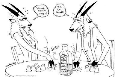 anthro bikini breasts clothing dialogue drunk duo female fur hair horn one-piece_swimsuit sling_bikini substance_intoxication swimwear text tongue tongue_out two-piece_swimsuit tegerio cassandra_(tegerio) dani_(tegerio) antelope bovid mammal 2020 english_text monochrome herm_(lore) sibling_(lore) twins_(lore)