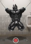 4_missing_limbs abs amputee anthro barazoku bathroom biceps big_muscles chastity_cage chastity_device clothing collar disability latex latex_clothing leather leather_collar love_pillow male metal_chastity_cage muscular muscular_anthro muscular_male muscular_sub nub_chastity_cage pecs public_restroom public_use quadruple_amputee solo stump_cap submissive submissive_anthro submissive_male yejibudingzi ghouldevil_(ghouldevil) canid canine canis mammal wolf hi_res