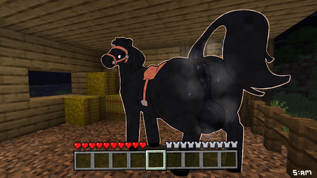 anus backsack balls big_anus big_balls big_butt black_anus black_balls black_body black_perineum bodily_fluids butt dock_(anatomy) equine_anus feral gameplay_mechanics genital_raphe genitals gui halter health_bar hud huge_butt looking_back male male_feral musky_anus musky_balls musky_butt perineum puffy_anus raphe_(anatomy) rear_view saddle screencap screencap_background scrotal_raphe solo sweat sweaty_butt tail snackaftermidnight microsoft minecraft mojang xbox_game_studios equid equine horse horse_(minecraft) mammal hi_res