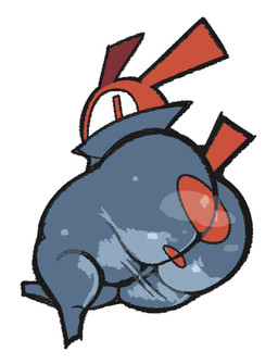1_eye ambiguous_gender big_butt bodysuit brown_body brown_eyes butt clothing featureless_feet feet glistening glistening_bodysuit glistening_butt glistening_clothing glistening_skinsuit grey_bodysuit grey_clothing grey_skinsuit huge_butt looking_at_viewer looking_back looking_back_at_viewer low-angle_view lying musky_butt on_side orange_body orange_ears orange_eyes orange_tail pupils short_tail simple_background skinsuit slit_pupils solo tail thick_thighs tight_clothing torn_bodysuit torn_clothing torn_skinsuit white_background white_sclera wide_hipped_ambiguous wide_hips berryofmalice deltarune undertale_(series) tao_(deltarune) darkner eye_creature