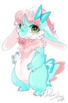 alternative_fashion anthro blush cheek_tuft chibi clothing decora_(fashion) digitigrade facial_tuft female fur hair j-fashion looking_at_viewer neck_tuft nude rabbit_ears solo tail tuft double_slime peche_(double_slime) amphibian marine salamander 2:3 digital_media_(artwork)