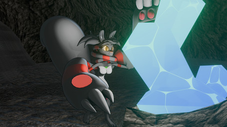 anthro big_ears big_eyes breasts exar_(flarethelazy) featureless_breasts female gem solo flarethelazy canid canine eulipotyphlan hybrid lagomorph mammal mole_(animal) absurd_res hi_res