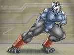 anthro big_breasts big_butt breasts bulge butt gynomorph intersex muscular muscular_anthro muscular_gynomorph muscular_intersex nude pecs pose solo zorro_re blastgoggles bear giant_panda mammal 4:3