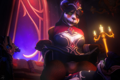 anthro blush bodily_fluids breasts clothed clothing duo female female_penetrated fur genital_fluids genitals hair male male/female male_penetrating male_penetrating_female nude penetration penile penis sex smile vaginal vulva zatoart blizzard_entertainment warcraft animal_humanoid bear humanoid mammal pandaren 3d_(artwork) 4k absurd_res digital_media_(artwork) hi_res