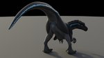 16:9 3d_(artwork) abflisterger absurd_res allosaurid allosaurus anus arched_back biped blue_anus blue_eyes blue_pussy blue_stripes butt clitoris countershading digital_media_(artwork) dinosaur female feral genitals grey_body hi_res looking_at_viewer looking_back nude plump_labia presenting presenting_anus presenting_hindquarters presenting_pussy pussy raised_tail rear_view reptile scales scalie simple_background solo spread_legs spreading stripes tail theropod widescreen ziina
