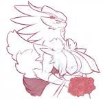 big_breasts bouquet breasts chest_tuft cleavage clothed clothing dress female flower holding_object non-mammal_breasts plant simple_background smile solo tuft wedding_dress white_background dorian-bc nintendo pokemon becky_(dorian-bc) fan_character avian blaziken generation_3_pokemon pokemon_(species) sketch