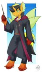 clothing gryffindor hogwarts_uniform lightning_sunrise male school_uniform solo uniform teppo24 friendship_is_magic harry_potter_(series) hasbro my_little_pony arthropod changeling equid equine mammal reformed_changeling hi_res