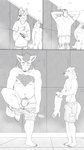 2020 9:16 anthro balls beard blush bodily_fluids body_hair briefs bulge canid canine canis chest_hair cliff_(unpopularwolf) clothed clothing comic detailed_bulge digital_media_(artwork) duo ears_back ears_down elliot_(unpopularwolf) english_text erection facial_hair fangs father_(lore) father_and_child_(lore) father_and_son_(lore) flaccid foreskin fully_clothed genital_outline genitals hi_res humanoid_genitalia humanoid_penis locker locker_room looking_at_another male mammal musical_note navel nervous nipples nude parent_(lore) parent_and_child_(lore) parent_and_son_(lore) partially_clothed penis penis_outline pivoted_ears plantigrade pubes public public_erection public_nudity son_(lore) sound_effects standing sweat teeth text topless topless_male underwear undressing unpopularwolf whiskers wolf