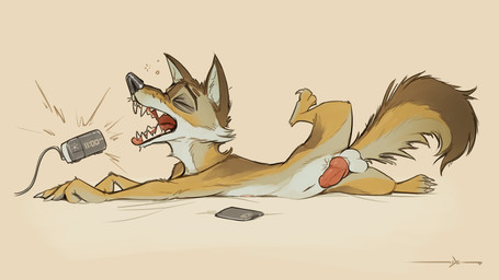 alarm_clock animal_genitalia animal_penis anthro balls brown_background brown_body brown_fur canine_genitalia canine_penis cellphone cheek_tuft claws clock countershade_torso countershading electronics erection eyes_closed facial_tuft fur genitals head_tuft inner_ear_fluff knot male morning_wood navel neck_tuft nude open_mouth penis phone sharp_teeth simple_background smartphone solo stretching teeth toe_claws tongue tuft white_body white_countershading white_fur yawn samur_shalem moses_(samur_shalem) canid canine canis coyote mammal 16:9 2020 hi_res signature widescreen