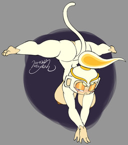 3_fingers 3_toes anthro areola big_breasts big_butt biped blush breasts brown_areola brown_nipples butt closed_frown eyebrows eyelashes feet female fingers flexible frown fur genitals hair handstand hanging_breasts huge_breasts humanoid_genitalia humanoid_vulva long_eyelashes mouth_closed narrowed_eyes nipples nude nude_anthro nude_female plantigrade ponytail purple_eyes solo splits spread_legs spreading tail tan_body tan_eyebrows tan_inner_ear tan_skin tan_vulva thick_thighs toes vulva white_body white_ears white_eyelashes white_fur white_tail wide_hips wayesh bloons_tower_defense ninja_kiwi adora_(bloons) haplorhine mammal monkey primate 2023 dated hi_res signature