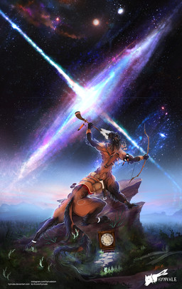 accessory anthro armband arrow_(weapon) biceps black_body black_hair blowing blue_eyes bodypaint bow_(weapon) brown_body brown_hair clock clothing cosmic_background dark_body dusk face_paint feathers field flute galaxy grass hair hair_accessory hair_mane hairclip hooves leaf legwear light long_hair long_mane long_tail male male_taur muscular muscular_anthro muscular_arms muscular_male muscular_thighs musical_instrument native native_american nature nature_background night orange_hair plant pose ranged_weapon rear_view rock saddle saddle_bag saddle_blanket serious_face sky solo space spread_legs spreading star starry_background starry_sky tail tail_hair tail_mane tail_motion tailwag tan_body text thigh_highs tribe weapon wind_instrument woodwind_instrument hynvale lukka_(lukka9090) equid equine felid feline horse lion mammal pantherine shifter taur full-length_portrait hi_res lighting portrait url
