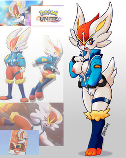 accessory anthro areola areola_slip big_breasts big_ears bottomless breasts buckteeth clothed clothing covering covering_crotch covering_self female fur garter hand_on_breast holowear_(pokemon) jacket lips nipples open_clothing open_jacket open_mouth open_topwear partially_clothed paws red_areola red_body red_eyes red_fur red_nipples screencap simple_background solo teeth topwear white_background white_body white_fur rexy_art nintendo pokemon pokemon_unite space_style_cinderace cinderace generation_8_pokemon lagomorph mammal pokemon_(species) 4:5 absurd_res hi_res