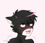 ahegao ambiguous_gender anthro looking_pleasured solo pandalaw jamie_sharp domestic_cat felid feline felis mammal tuxedo_cat digital_media_(artwork)