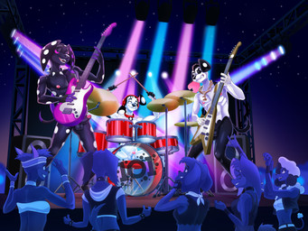 aged_up anthro anthrofied balls bass_drum bottomwear casual_nudity chain_necklace clenched_teeth clothed clothing collar collar_only concert crowd cymbals drum drum_set electric_guitar electronics erection eyes_closed female fingers footwear fur furniture genitals group guitar headphones hi-hat holding_drumstick holding_guitar holding_musical_instrument holding_object humanoid_genitalia humanoid_penis jewelry male musical_instrument necklace night nipples nude open_clothing open_mouth open_topwear outdoor_nudity outside penis percussion_instrument playing_music plucked_string_instrument public public_nudity rock_out_with_your_cock_out shoes shorts sitting smile snare_drum spots spread_legs spreading stage standing stool string_instrument tail teeth tom_drum topwear dal101strefan 101_dalmatian_street 101_dalmatians disney d.j._(101_dalmatians) dante_(101_dalmatians) dimitri_1_(101_dalmatians) dimitri_trio_(101_dalmatians) canid canine canis dalmatian domestic_dog mammal 4:3 digital_media_(artwork) hi_res brother_(lore) brothers_(lore) sibling_(lore)