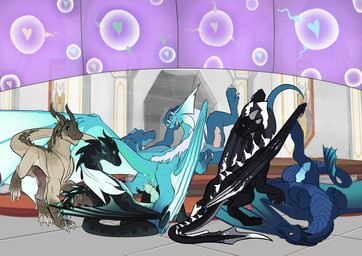 animal_genitalia animal_penis black_body black_scales blue_body blue_scales breeding_spree brown_body brown_fur dining_table equine_genitalia equine_penis face_grab female feral fur furniture gangbang genitals grinding group group_sex hair lying male male/male membrane_(anatomy) membranous_wings on_back on_table one_after_another penile_spines penis purple_eyes scales sex spines table tail vulva white_hair wings frostidragon mythology aradea frosti_(frostidragon) iristrasz_(ilirej) dragon felkin mythological_creature mythological_scalie scalie hi_res