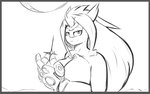 anthro anthrofied armor border breasts cleavage clothed clothing female gauntlets gloves grey_border handwear infinity_gauntlet pokemorph smile snap snapping_fingers solo conditional_dnp quin-nsfw nintendo pokemon lewdtias generation_3_pokemon latias legendary_pokemon pokemon_(species) 16:10 digital_drawing_(artwork) digital_media_(artwork) hi_res monochrome sketch widescreen